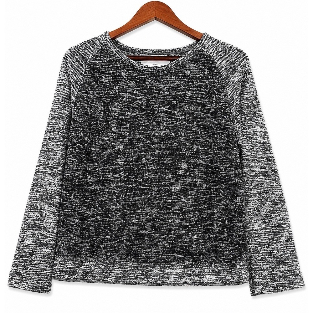 Ann Taylor Loft Sweater Womens Small Gray Knit Long Sleeve Color Block